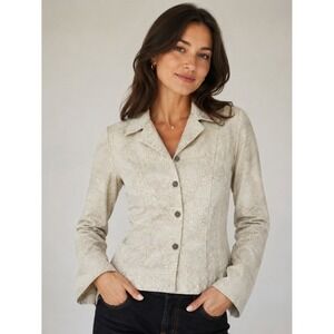 Jacket AMX Fitted Jacket Size M Micro Animal Print Stretch Cotton